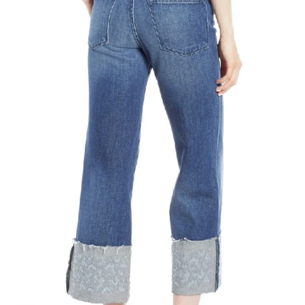 J Brand Womens Denim Joan High Waist Crop Wide Leg Jeans Size 25 Blue JB001576 - Picture 8 of 12